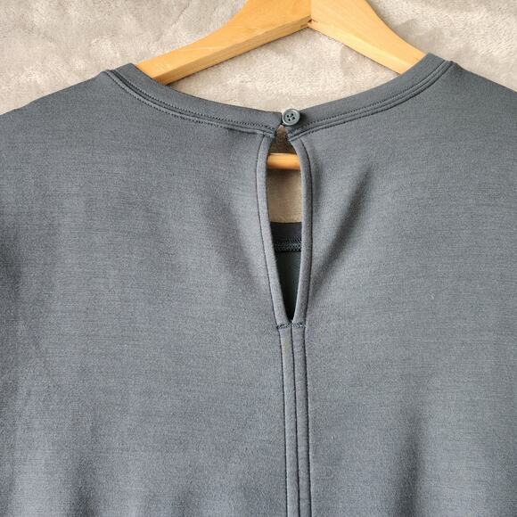 Spanx Airluxe Romper Womens XL Elastic Drawstring Waist Storm Blue Shorts Pocket - Picture 4 of 7